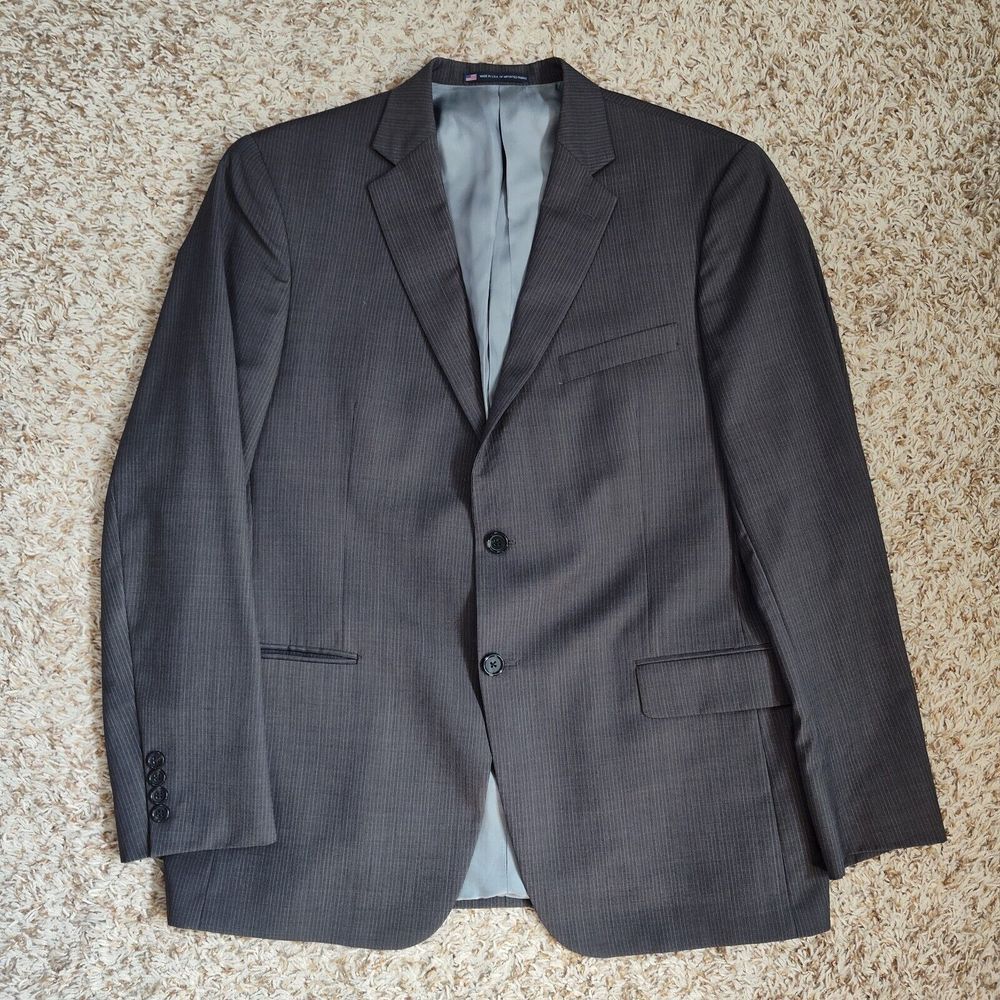Hart Schaffner & Marx Men Size 44R Gray Made In USA Wool Blazer